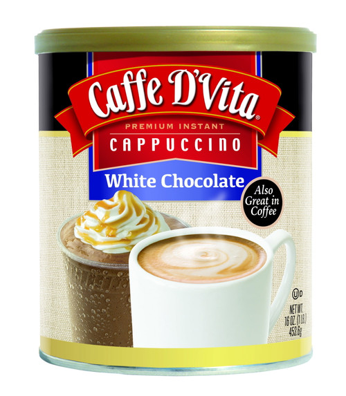Caffe D'vita Premium Instant White Chocolate Cappuccino, 16 Oz Canister