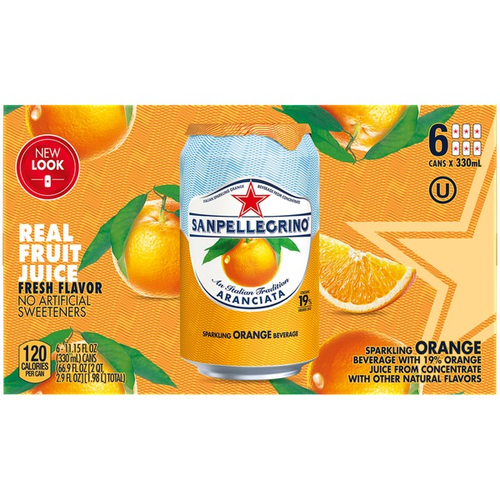 San Pellegrino Aranciata 6 Pack, 11.15 Oz Cans