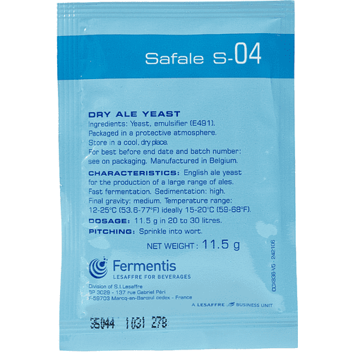 10x Fermentis Safale S04 Beer Yeast British Style Ales 11.5g 20-30l