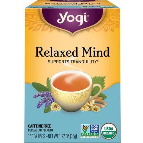 Yogi Tea Relaxed Mind, Caffeine-free Organic Herbal Tea, Wellness Tea Bags, 1 Box Of 16
