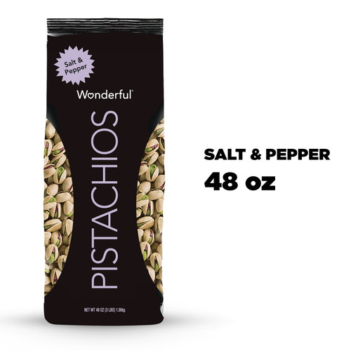 Wonderful Pistachios, Salt & Pepper Flavor, 48 Ounce