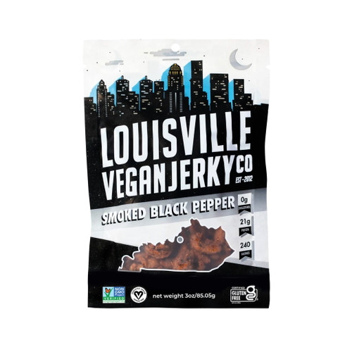 Louisville Vegan Jerky Co, Smoked Black Pepper, 3 Oz - Plant Based, Non-gmo, Gluten-free