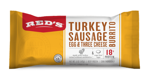 Red's Turkey Sausage, Egg And Three Cheese Breakfast Burrito, 5 Oz (frozen)