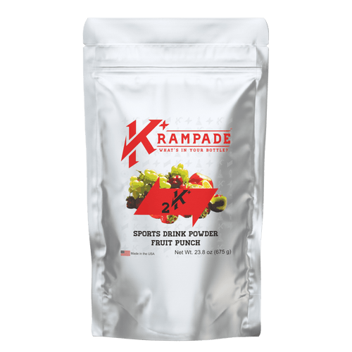 Krampade 2k Original - Fruit Punch - High Potassium Cramp Relief Electrolyte Drink Powder: Faster Recovery, Slower Fatigue, Optimized Hydration | 19-serving Resealable Pouch
