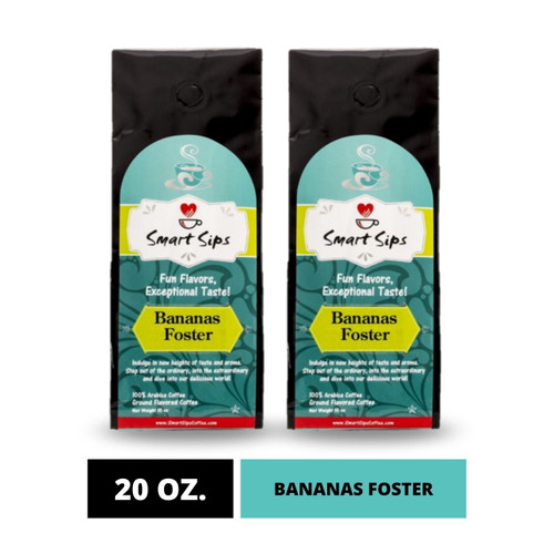 Bananas Foster, Flavored Medium Roast Ground Gourmet Arabica Coffee
