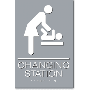 Changing Station Women Sign-gray / White (2 Units)