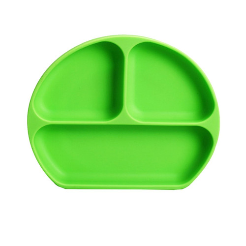 Food Grade Silicone Divided Baby Toddler , Toddler Suction For Babies, Kids, , Fits Most Highchair, Microwave Safe Green