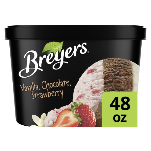 Breyers Original Ice Cream Vanilla Chocolate Strawberry 48 Oz