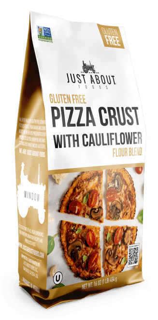 Just About Foods, Pizza Crust With Cauliflower Flour Blend, Gluten Free, 1 Lb. Bag