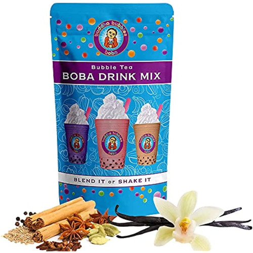 Vanilla Chai Tea Latte Boba / Bubble Tea Drink Mix Powder By Buddha Bubbles Boba 10 Ounces (283 Grams)