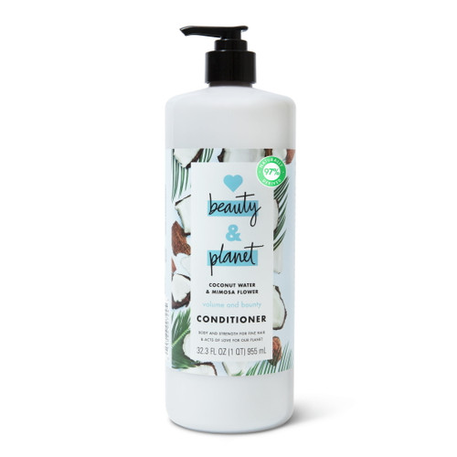 Love Beauty And Planet Volume And Bounty Thickening Daily Conditioner With Coconut Water & Mimosa Flower, 32.3 Fl Oz