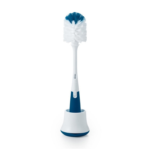 Oxo Tot Bottle Brush With Bristled Cleaner & Stand, Navy
