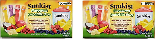 Cgt Sunkist Smoothie Bars Freezer Pops Slushie Pina Colada Berry Strawberry Banana Mango Fruit Juice Gluten Free Freeze Eat Summer Treat Snack Kids Adults (2 Boxes - 10 Bars Per Box = 20 Total)