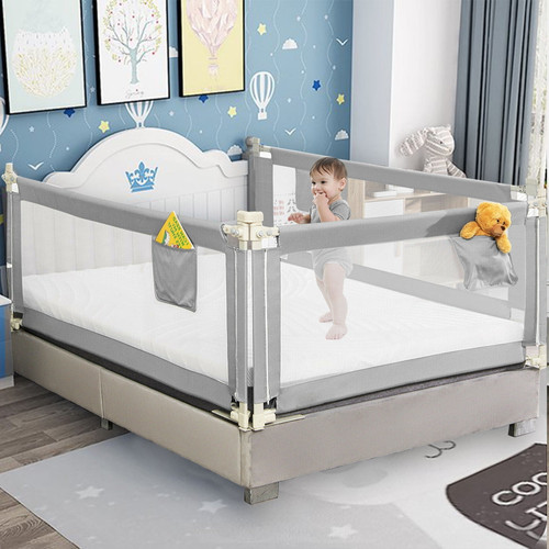 Bed Rail For Toddlers Folding Safety Bed Guard Safety Bed Rail Adjustable Bedside Guardrail Security Rail For Bed Side Rail Guard For Convertible Crib / Twin / Queen / King Bed,1 Pcs,69×31.5 Inch