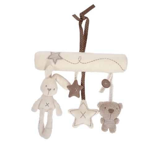Adorable Baby Home Room Hanging Mobile Crib Bed Plush Toys Rabbit Bear Star Music Hanging Bed Bell