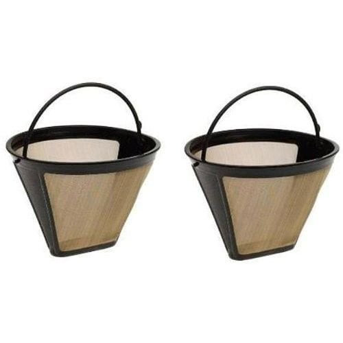 Jda Gf214cb #4 Cone Permanent Golden Stainless Steel Coffee Filter, 2 Pack