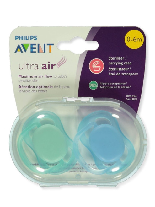 Philips Avent 2-pack Ventilated Orthodontic Pacifiers (0-6m) - Blue, One Size