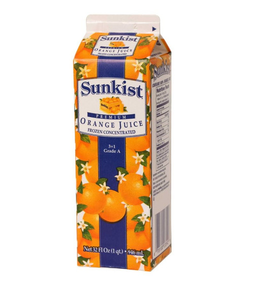 Vitality Foodservice Sunkist Orange 3+1 Concentrate Juice, 32 Ounce - 12 Per Case.