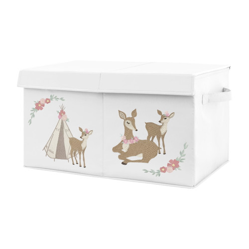 Deer Floral Storage Fabric Toy Box By Sweet Jojo Designs