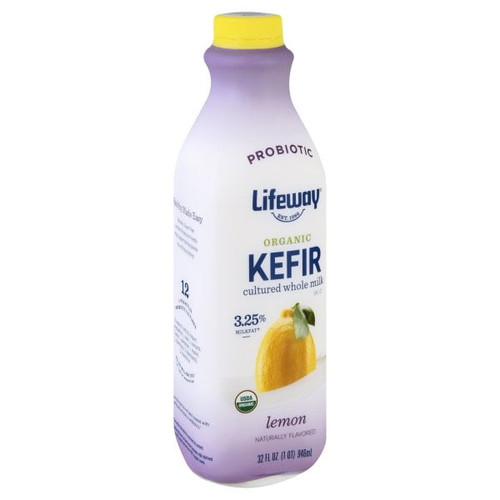 Lifeway Kefir Cultured Whole Milk, Lemon + Cream, Organic, Bottle