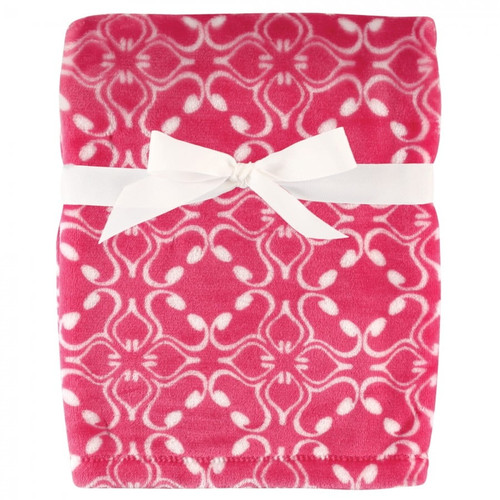 Hudson Baby Infant Girl Silky Plush Blanket, Blossom, 30x40 Inches