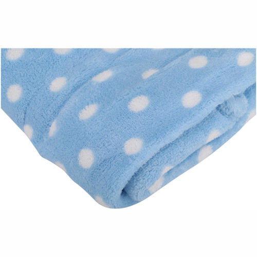 Little Starter Male Blue Polka Dot Polyester Blanket For Baby's