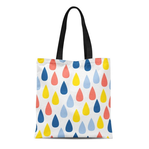 Ashleigh Canvas Tote Bag Blue Abstract Drop Childish Handcrafted Baby Nappy Diaper Holiday Reusable Shoulder Grocery Shopping Bags Handbag