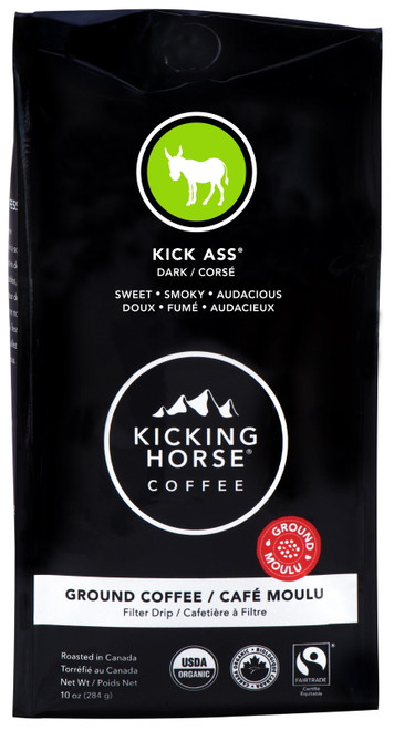 Kicking Horse Coffee Kick Ass Dark Ground Coffee, 10 Oz
