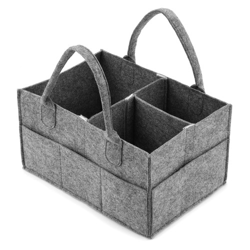 13x9x7inch Baby Diaper Caddy Organizer For Home Nursery And Car,dark Gray