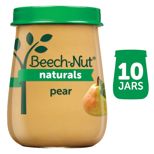 Beech-nut Naturals Stage 1 Baby Food, Pear, 4 Oz Jar, 10 Pack