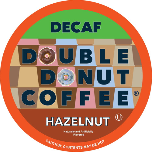 Double Donut Hazelnut Decaf Coffee Pods, Medium Roast, 24 Count For Keurig K-cup Machines