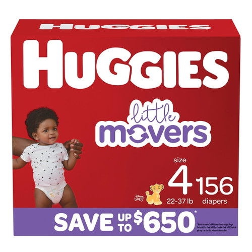Huggies Little Movers Baby Diapers, Size 4 (18 To 48 Months), 156 Ct