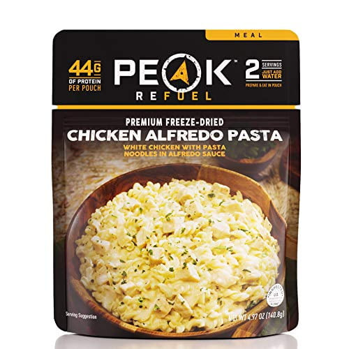 Peak Refuel Chicken Alfredo Pasta | 2 Serving Pouch | Freeze Dried Backpacking And Camping Meals | Amazing Taste | Quick Prep Food (2 Serving Pouch)