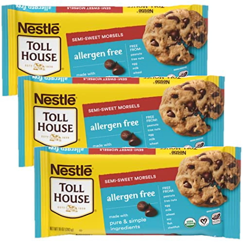 Allergen Free Semisweet Chocolate Morsels By Tollhouse | 10 Oz Bag | Pack Of 3