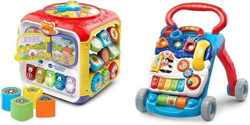 Sort And Discover Activity Cube (frustration Free Packaging), Red & Sit-to-stand Learning Walker (frustration Free Packaging), Blue