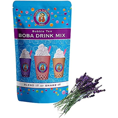 Lavender Boba / Bubble Tea Drink Mix Powder By Buddha Bubbles Boba 10 Ounces (283 Grams)
