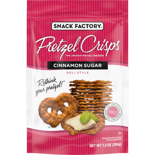 Snack Factory Pretzel Crisps, Cinnamon Sugar, 7.2 Oz