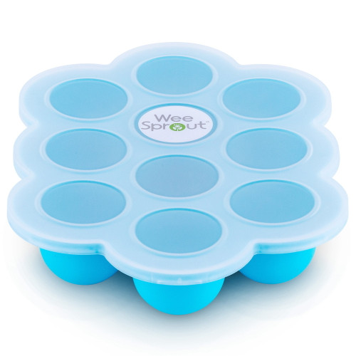 Weesprout Silicone Baby Food Freezer Tray With Clip-on Lid | Perfect Storage Container For Homemade Baby Food, Vegetable & Fruit Purees And Breast Milk | Bpa Free & Fda Approved