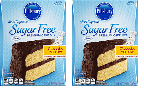 Pillsbury Moist Supreme Sugar Free Cake & Cupcake Baking Mix Value Bundle, Classic Yellow Cake 16 Oz, 2 Pack
