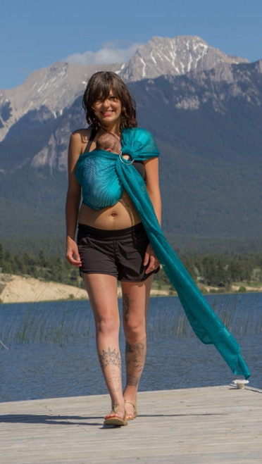 Ce003-03-2 Ring Sling Air-o Size 2 Aqua Baby Carrier