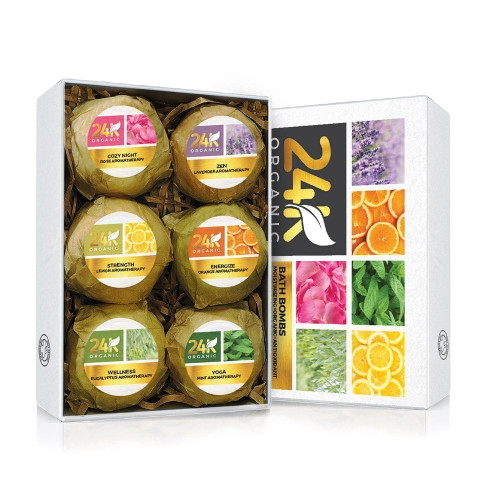 Bath Bomb Holiday Gift Set - Ultra Lush Essential Oil - Spa Bomb Fizzies Organic Ingredients Dead Sea & Epsom Salt- Shea And Cocoa Butter- Relaxation In A Box!