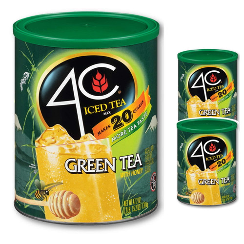 4c Iced Tea Mix, Green Tea With Honey, 47.2 Oz. Canisters (pack Of 2)
