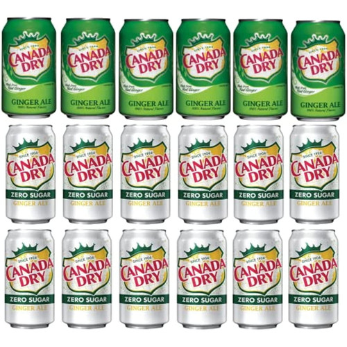 Mini Canada Dry Ginger Ale, Mini Canada Dry Zero Variety (pack Of 18)
