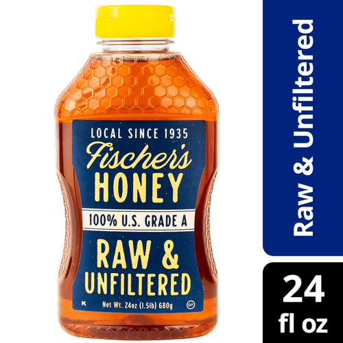 Fischer's Honey 100% Us Grade A, Raw And Unfiltered Honey, 24 Oz