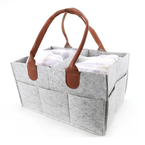 Baby Felt Storage Nursery Organizer Basket Infant Diaper Bag With Handle