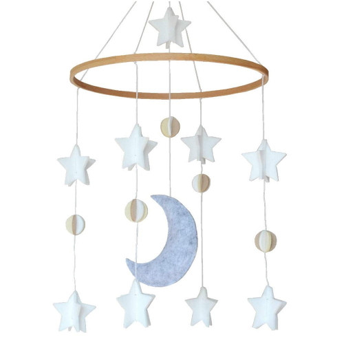 Famure Felt Pendant|crib Mobile With Felt Star Moon Wind Chime Baby Bed Decoration
