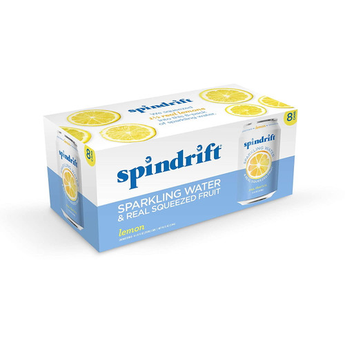 Spindrift Sparkling Water Made With Real Squeezed Fruit Lemon -- 12 Fl Oz 8 Each Pack Of 2