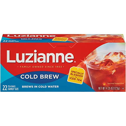 Luzianne Cold Brew Black Tea, Brews In Cold Water, 22 Tea Bags