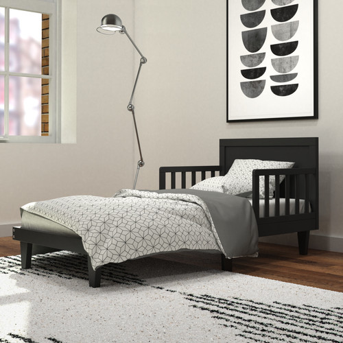 Child Craft Tremont Toddler Bed With Guard Rail, Ebony Black