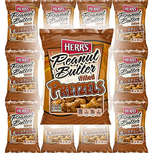 Herr's  Peanut Butter Filled Pretzels, 2oz Bag (12-pack)